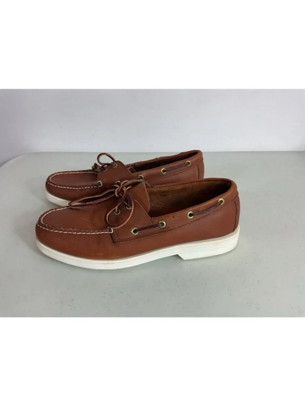 Hitchcock Leather Boat Shoes Made USA Mens 9.5